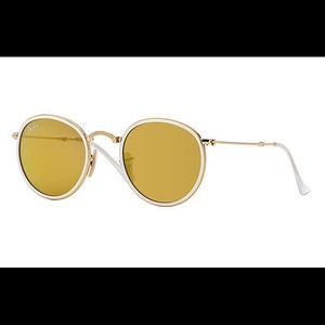 Ray-Ban Round Folding Gold Sunglasses